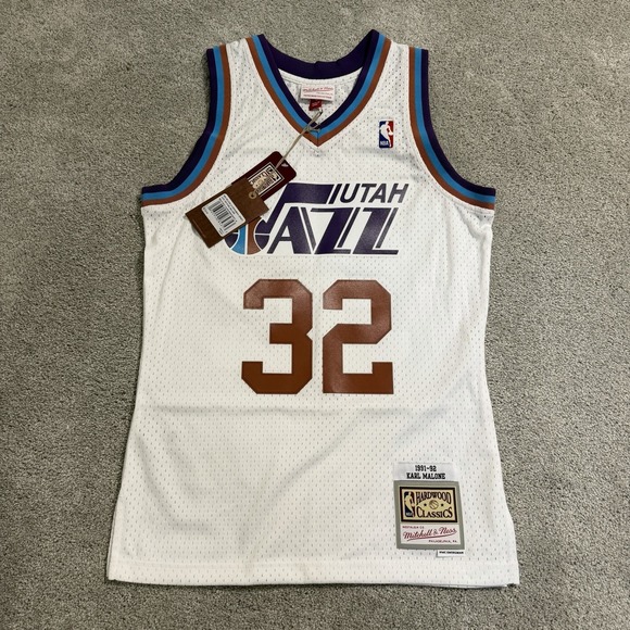 Mitchell & Ness Other - Mitchell & Ness Karl Malone Utah Jazz Jersey Mens S White Reload 3.0 1991-92 NBA